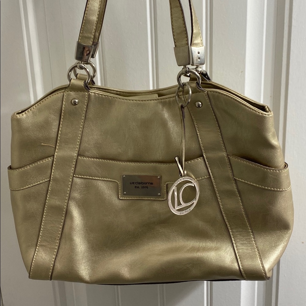 Liz Claiborne Gold Tote Purse